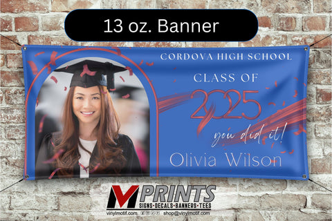 Arched Photo Graduation Banner (Single-Sided)