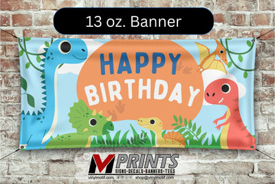 Dinosaur Birthday Banner (Single-Sided)