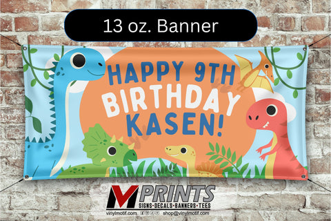 Dinosaur Birthday Banner (Single-Sided)