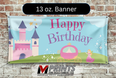 Princess Birthday Banner (Single-Sided)