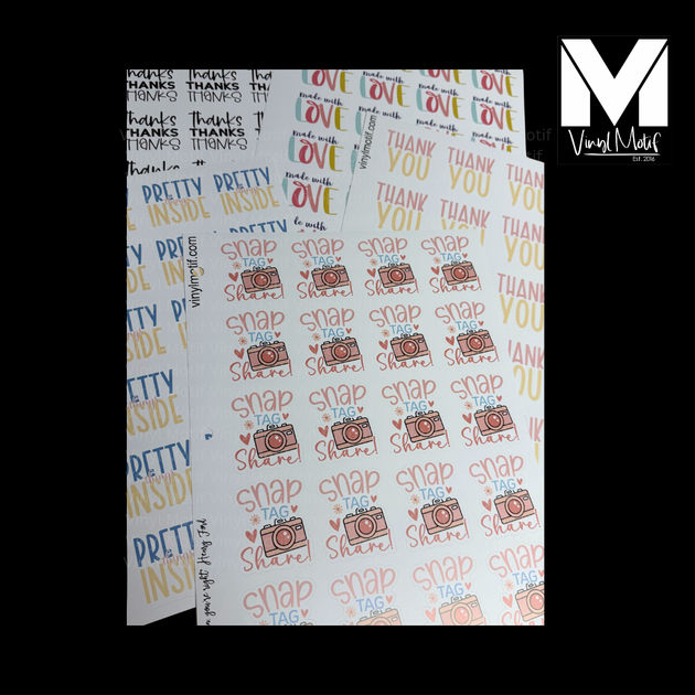 Thank You for Your Purchase Sticker Sheet – Vinyl Motif, LLC