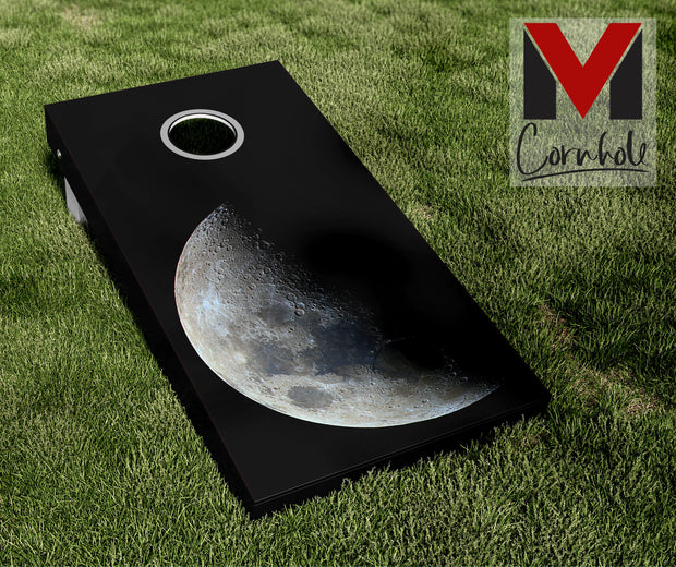 Moon Cornhole Board Skin