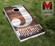 Family Name Wood Cornhole Board Skin