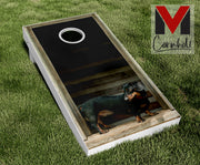 Dachschund Cornhole Board Skin