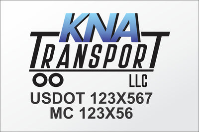 Semi-Truck Company Name, Logo & Numbers Door Decal (Set of 2, ~18”x24”)