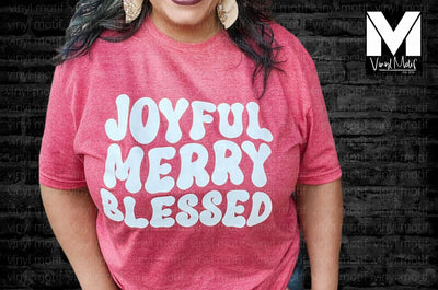 Joyful Merry Blessed- Puff Print