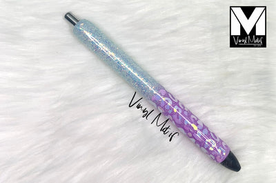 Lavender and White Leopard Glitter Pen