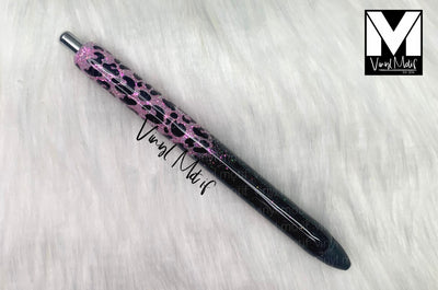 Light Pink/Black Glitter Pen