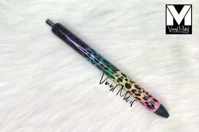 Rainbow Leopard Glitter Pen