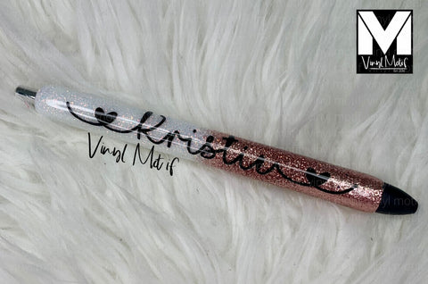 Rose Gold/White Ombre Glitter Pen