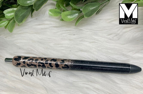 Gold/Black Leopard Glitter Pen