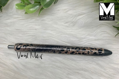 Gold/Black Swirl Leopard Glitter Pen