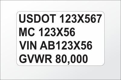 USDOT, MC, VIN, GVWR Number Magnet Set (Set of 2)